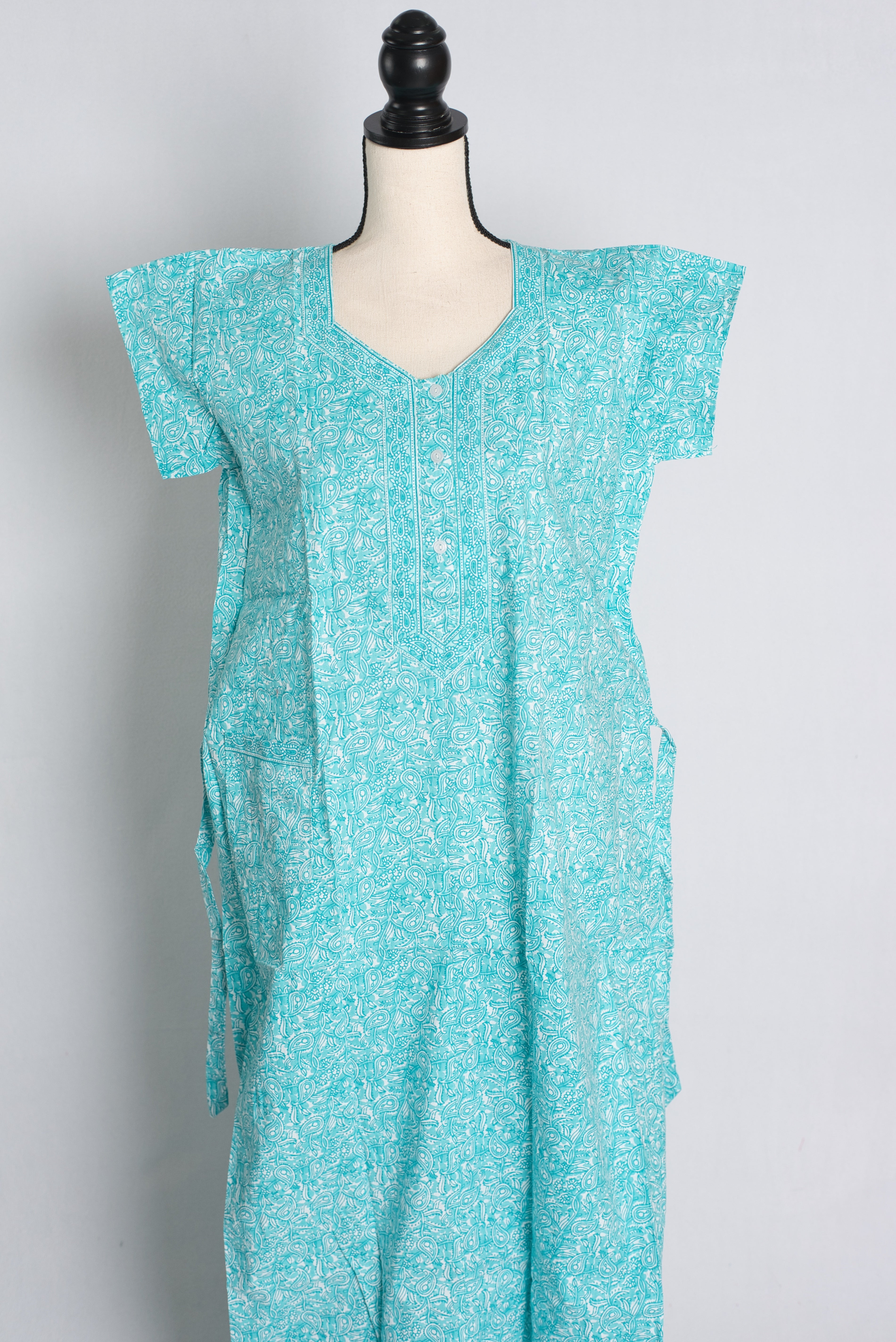 Printed Blue Cotton Nightwear in Regular Size