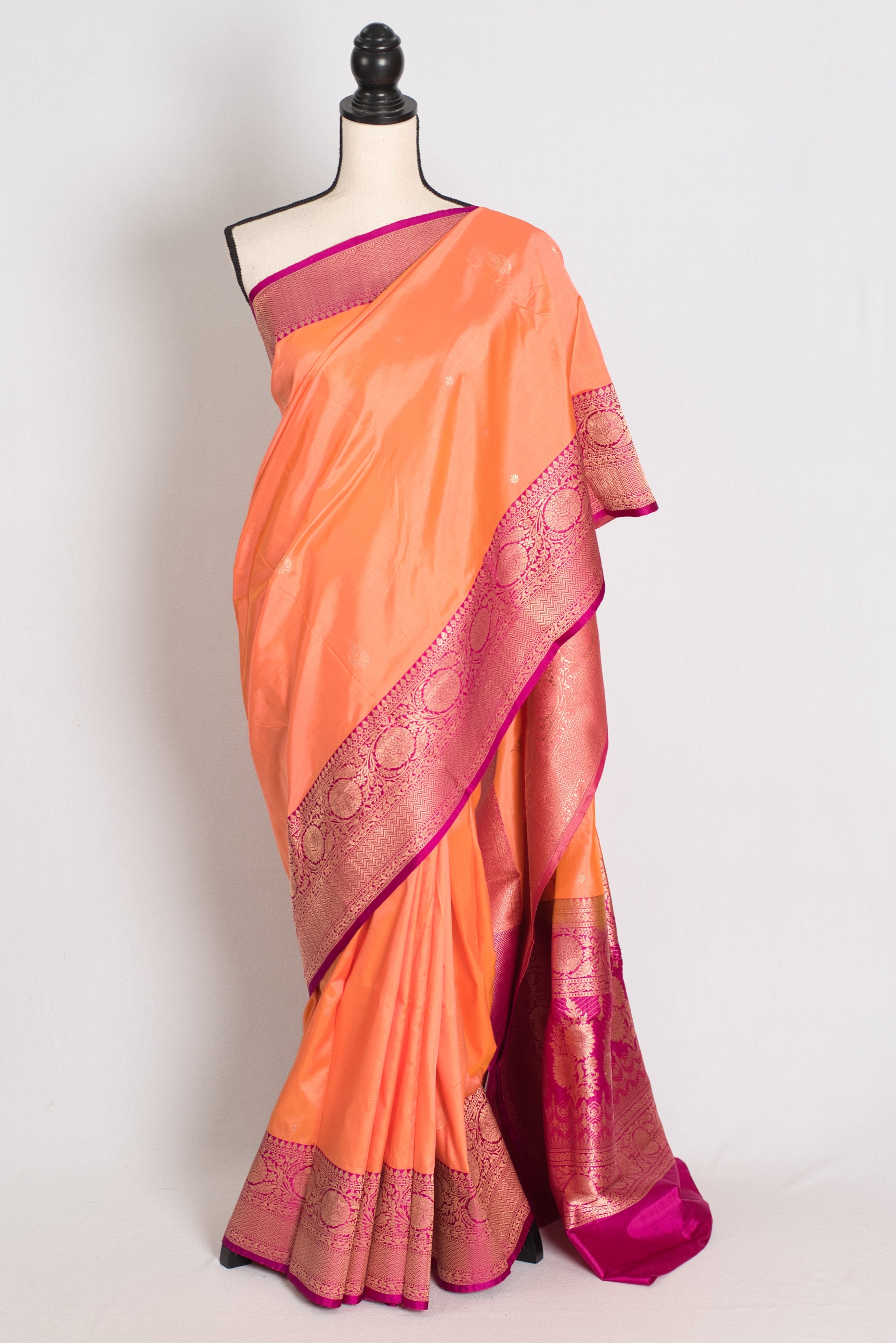 Banarasi Silk Saree with 36 Size Stitched Blouse - Pastel Collection