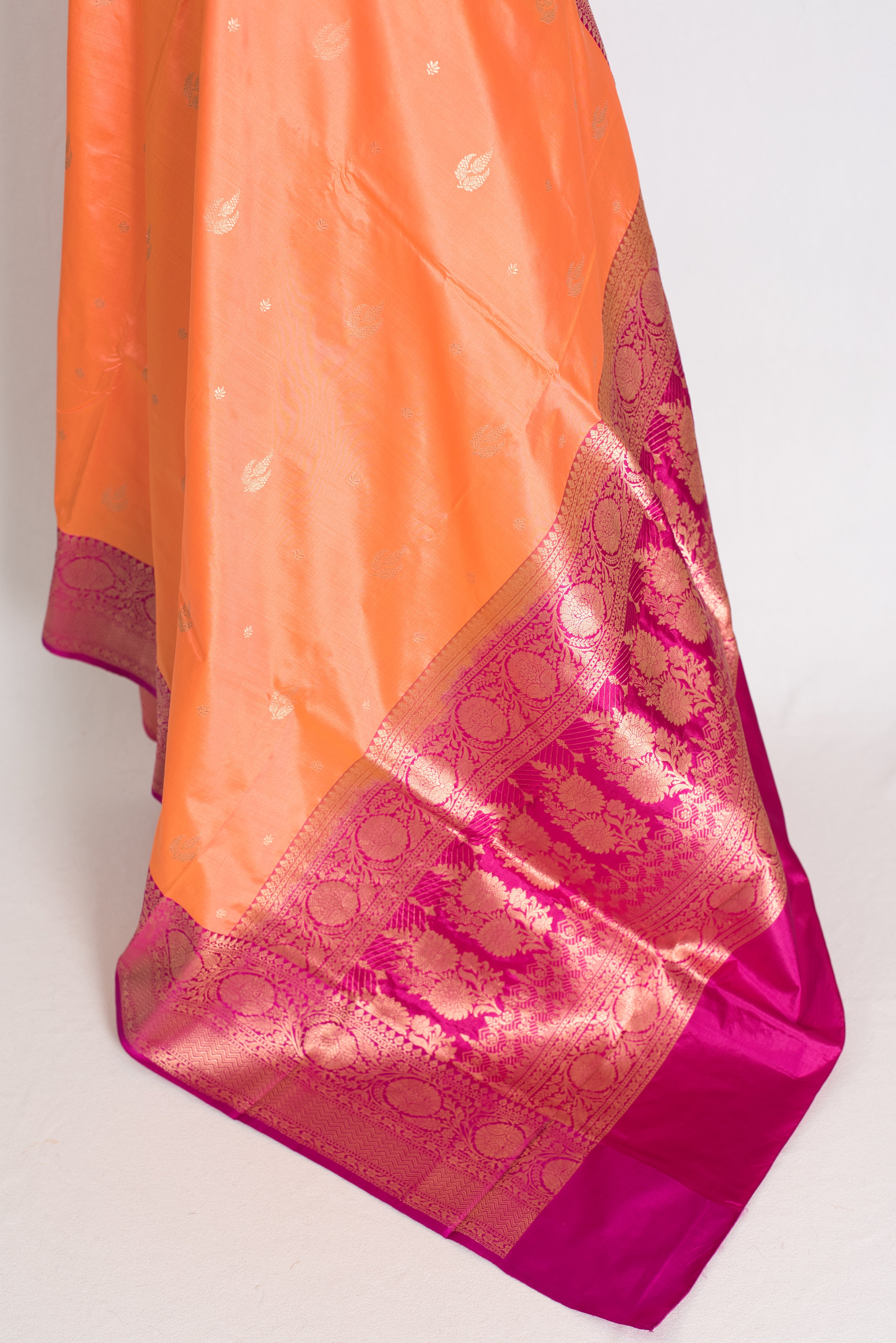 Banarasi Silk Saree with 36 Size Stitched Blouse - Pastel Collection