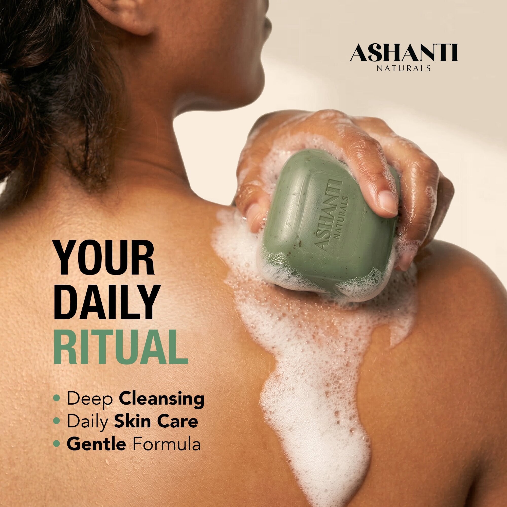 ASHANTI NATURALS Detoxing Green Tea & Mint Soap Bar