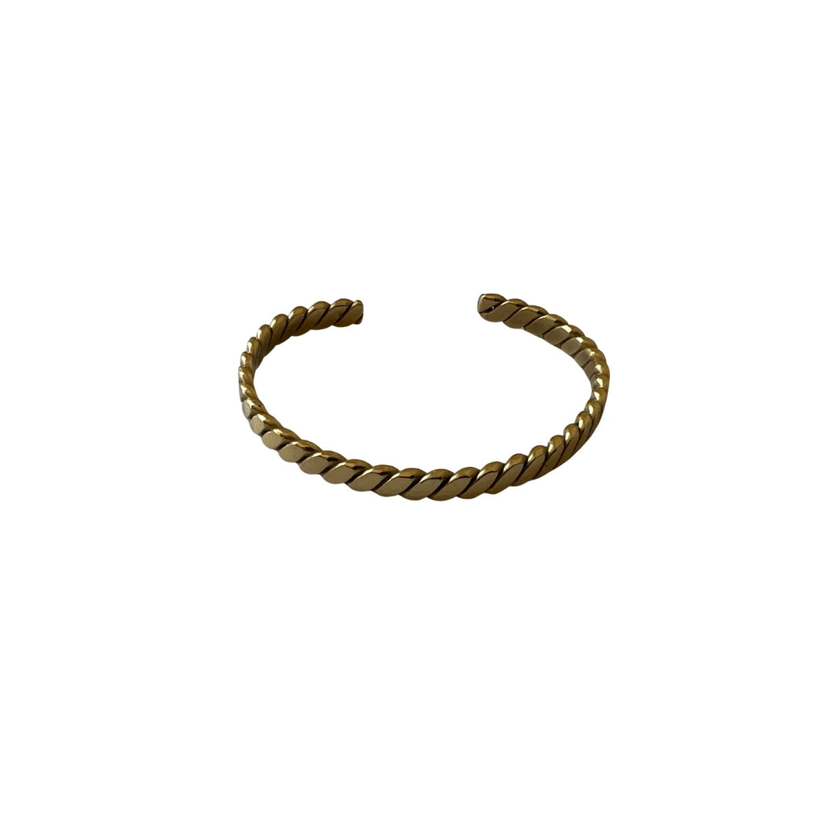 Wide Twisted Brass Cuff Bracelet | Dona