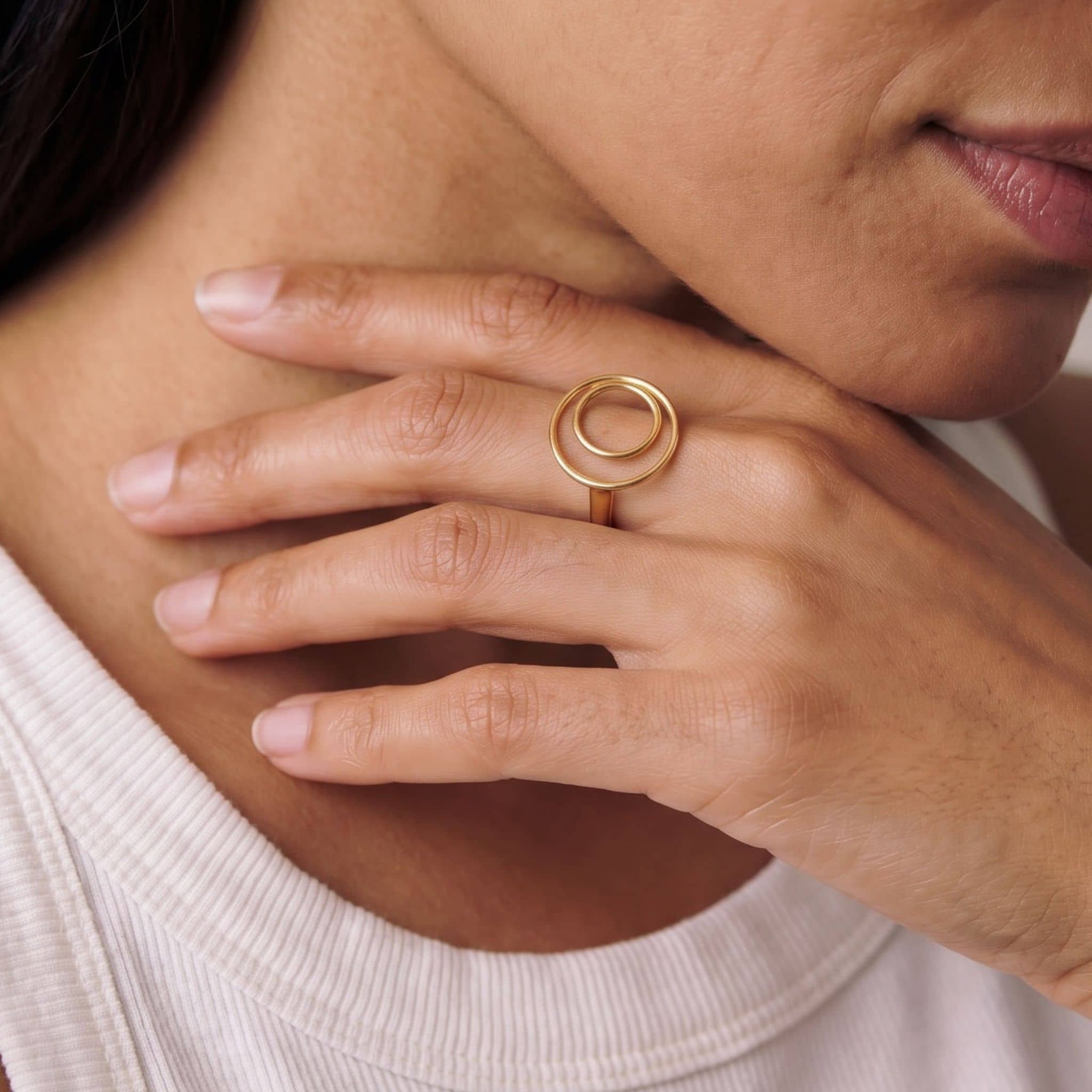 Nita Three Moon Phases Cocktail Ring for Women