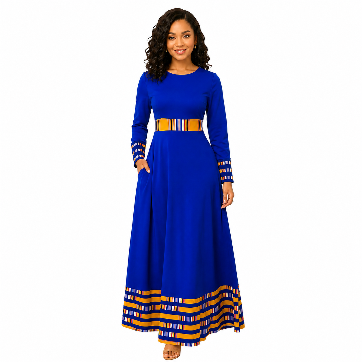 Dashiki Formal Long Sleeved Maxi Dress