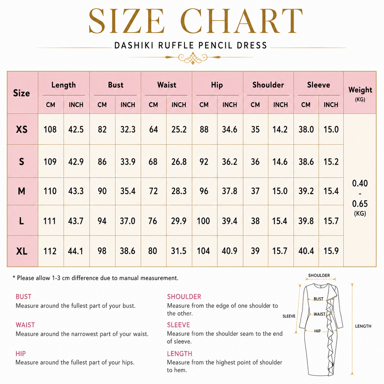 Dashiki Sequins Pencil Dress