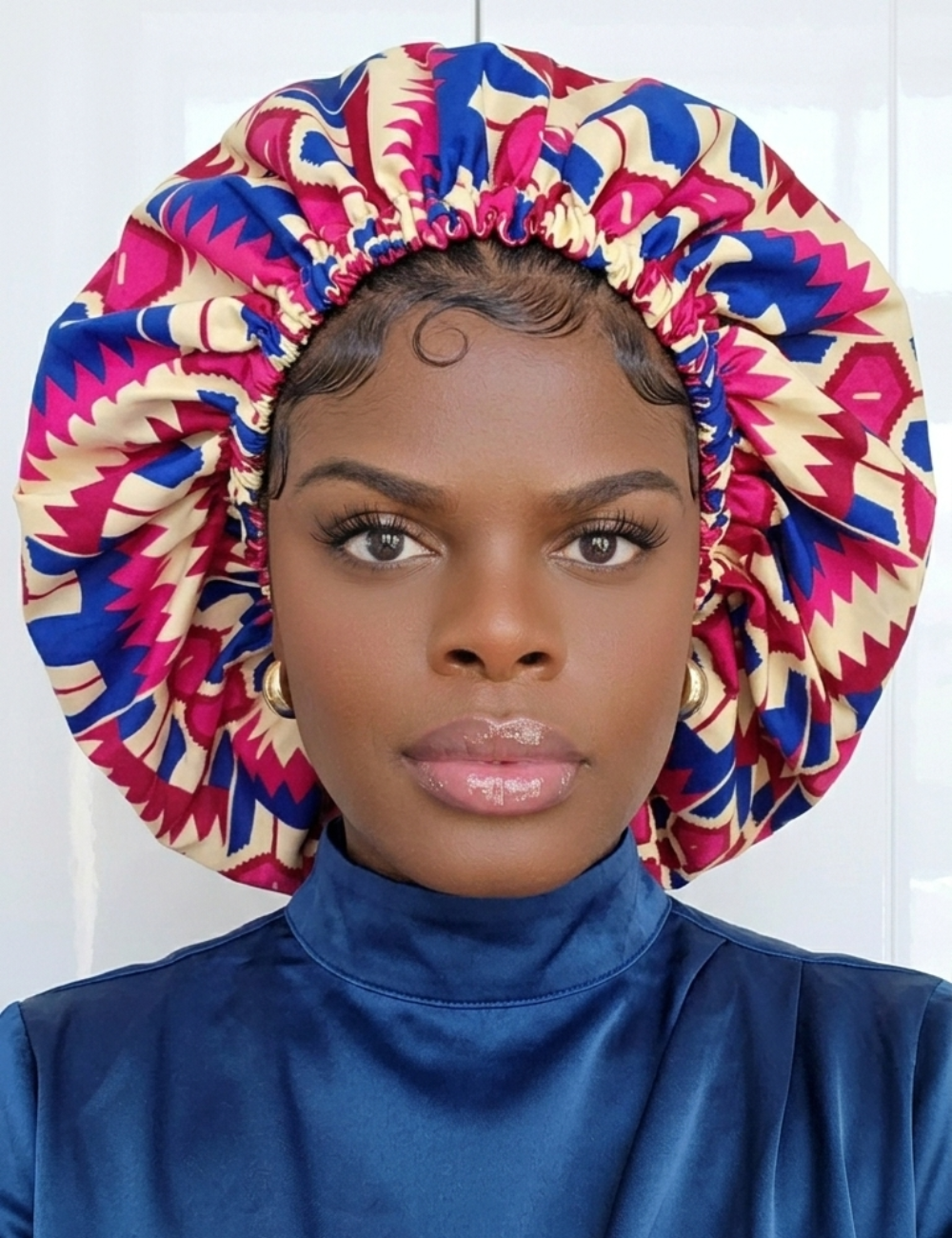 XL Silk Lined African Print Bonnet
