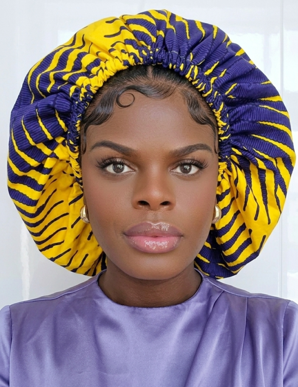 XL Silk Lined African Print Bonnet