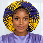 XL Silk Lined African Print Bonnet