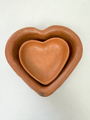 Oaxaca Red Clay Heart Bowls - Corazon Tazones Barro