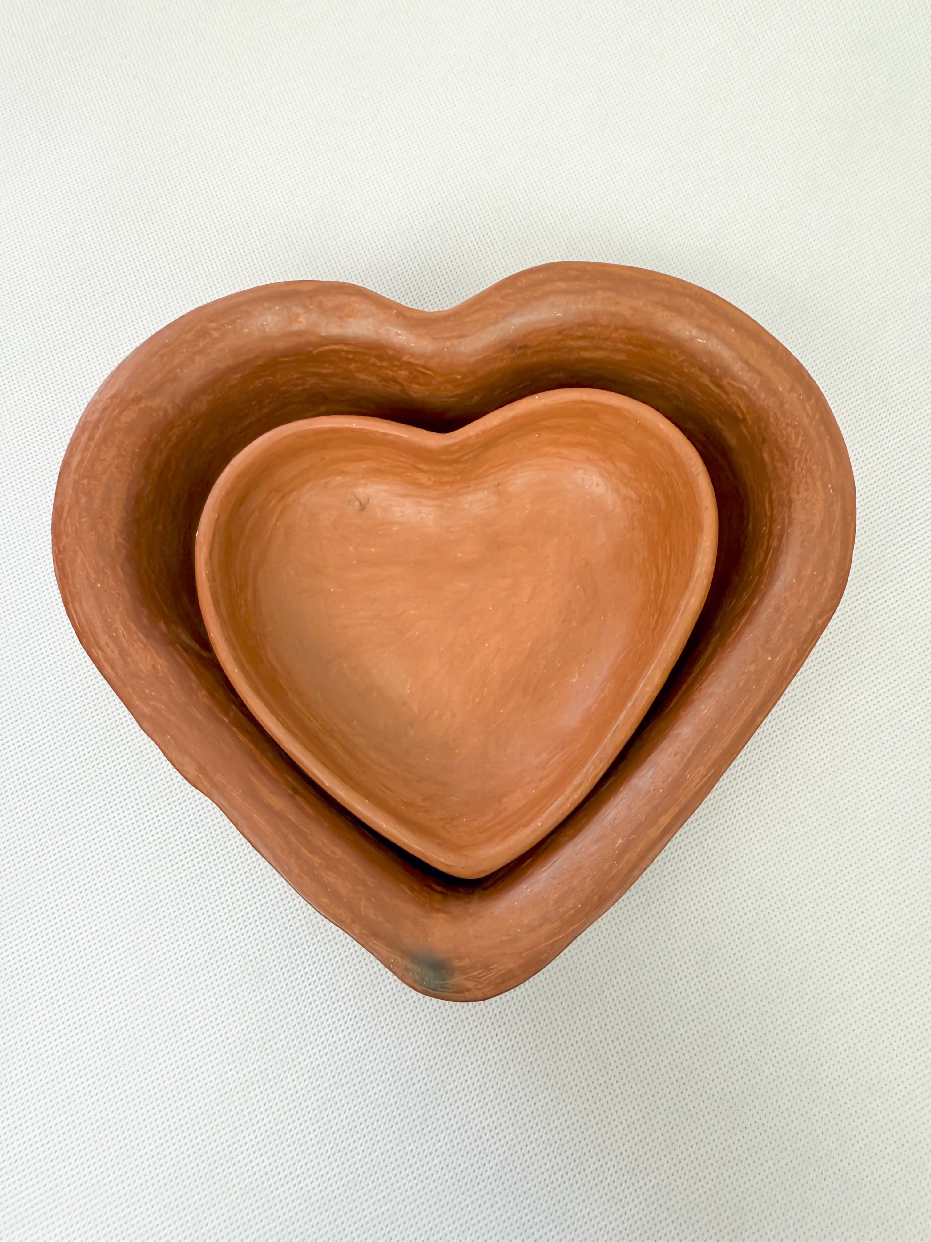 Oaxaca Red Clay Heart Bowls - Corazon Tazones Barro