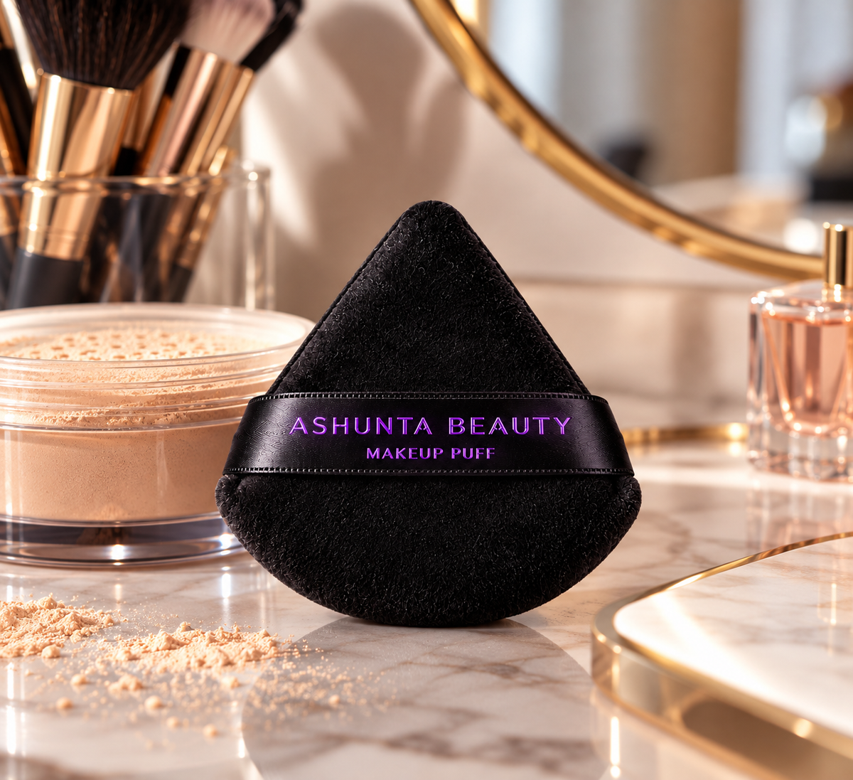 Ashunta Sheriff Beauty Velvet Hypoallergenic Ultra Soft Black Puffs (3-Pack)