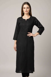 black chikankari lucknowi  kurti
