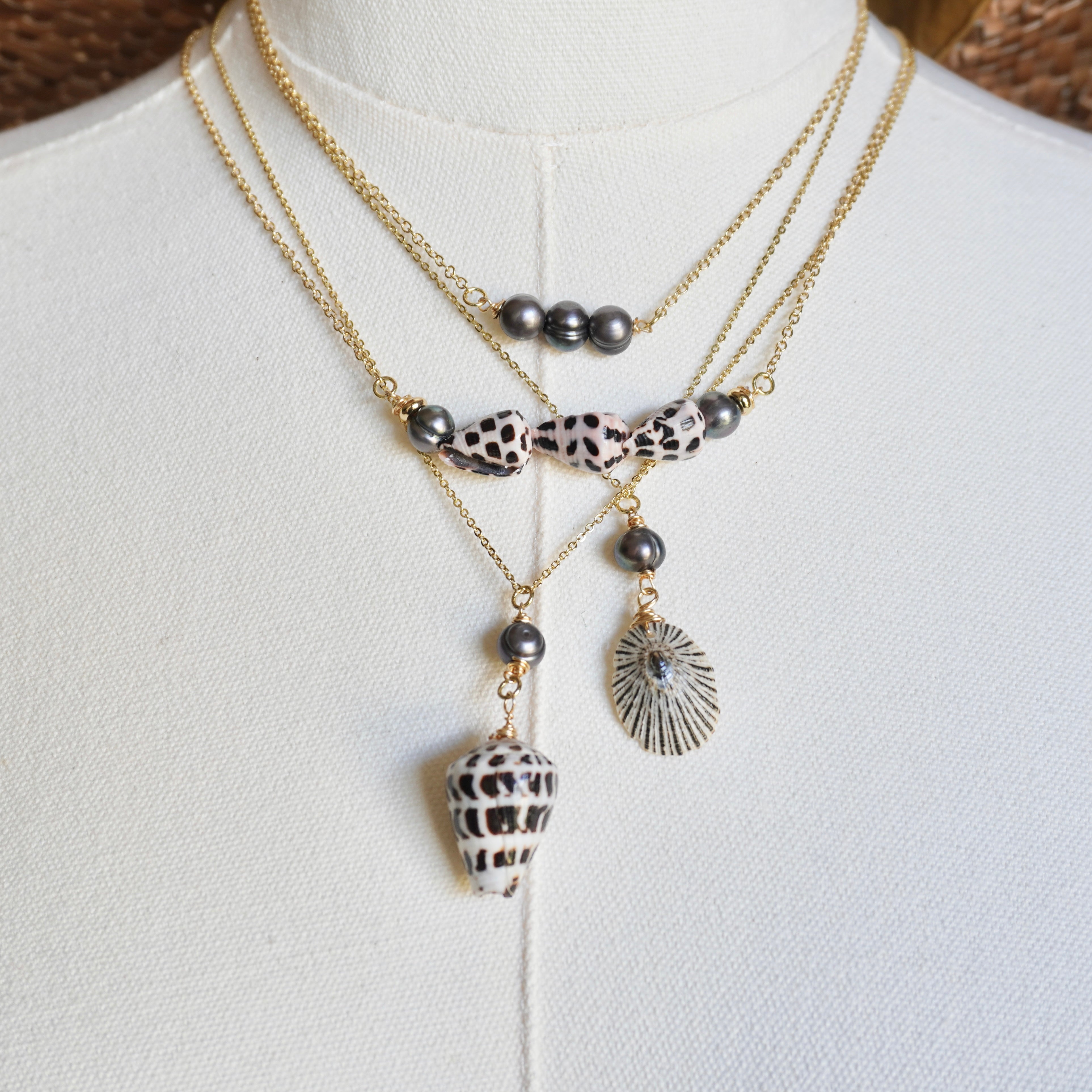 Triple Hebrew and Tahitian Pearls Necklace