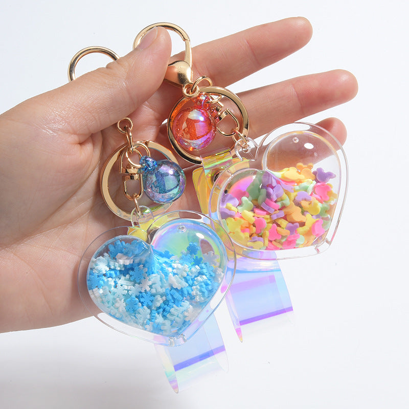 Oil Love Keychain Cute Acrylic Pendant
