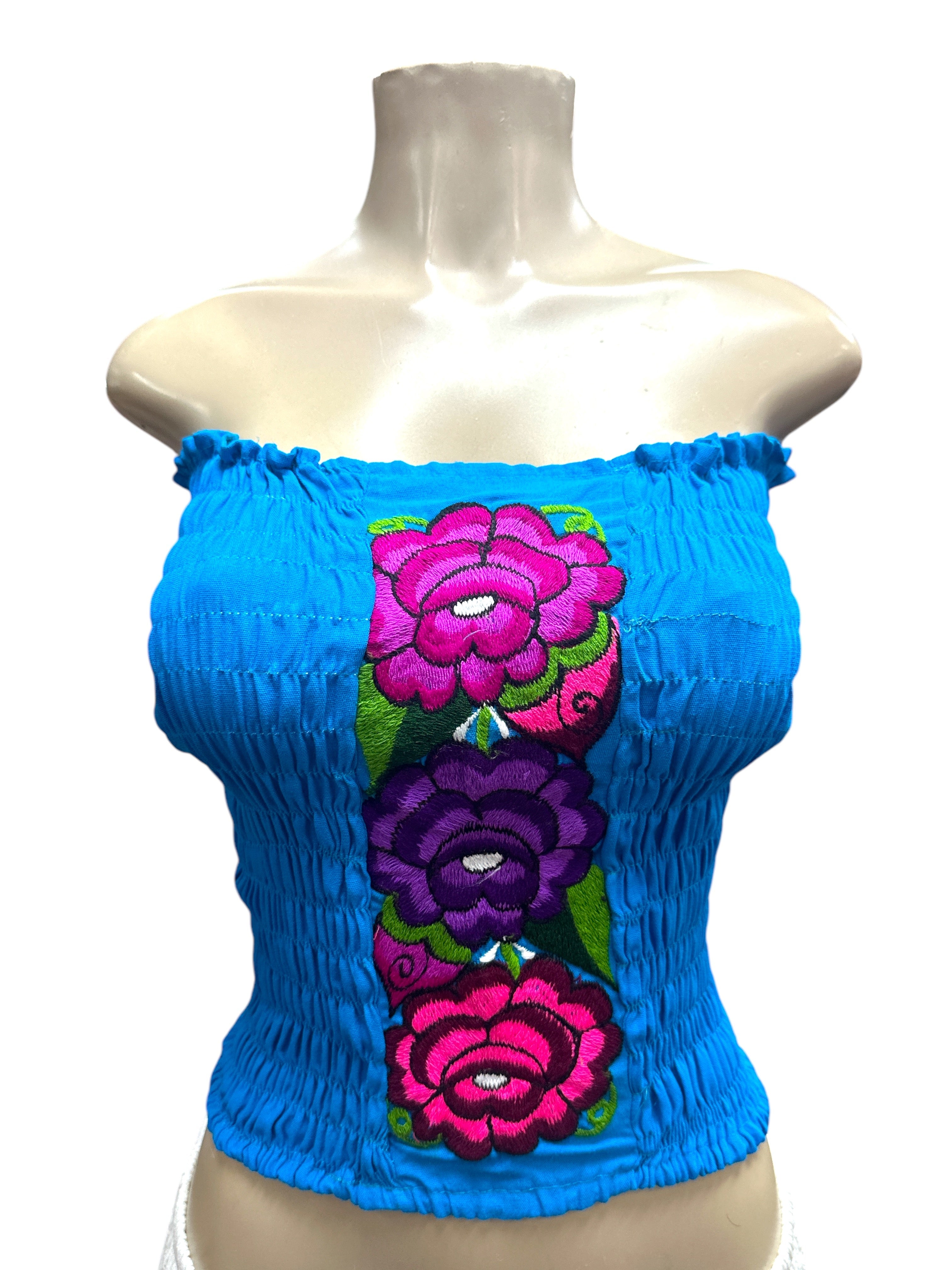 Floral Strapless Crop Top