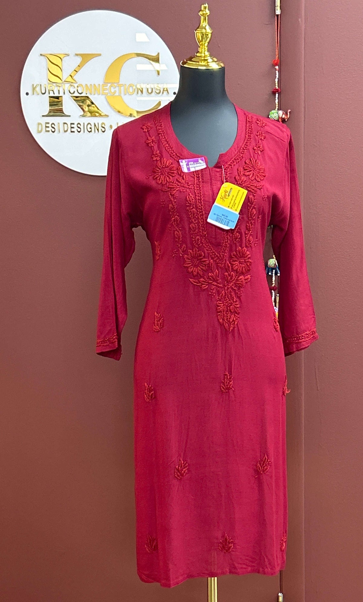 Rayon Chikankari kurti