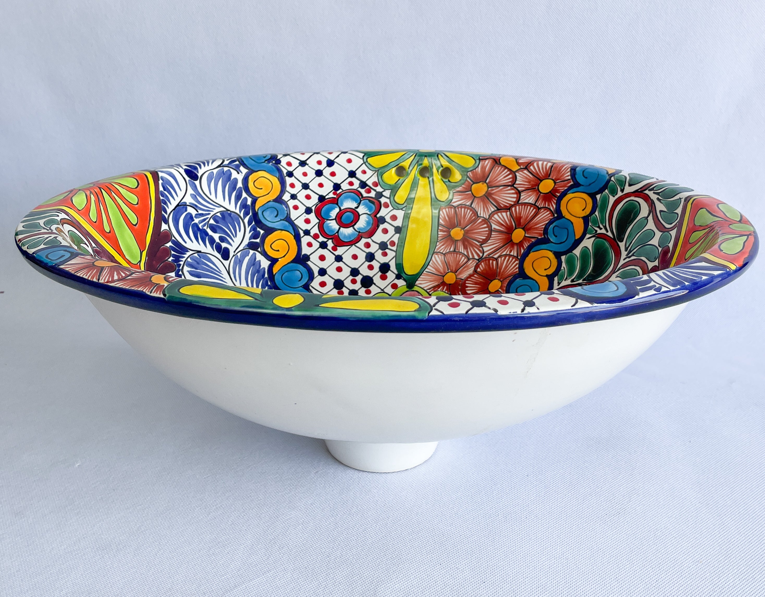 Mexican Talavera Sink w Stand  Colorful - Lavabo Talavera Baño