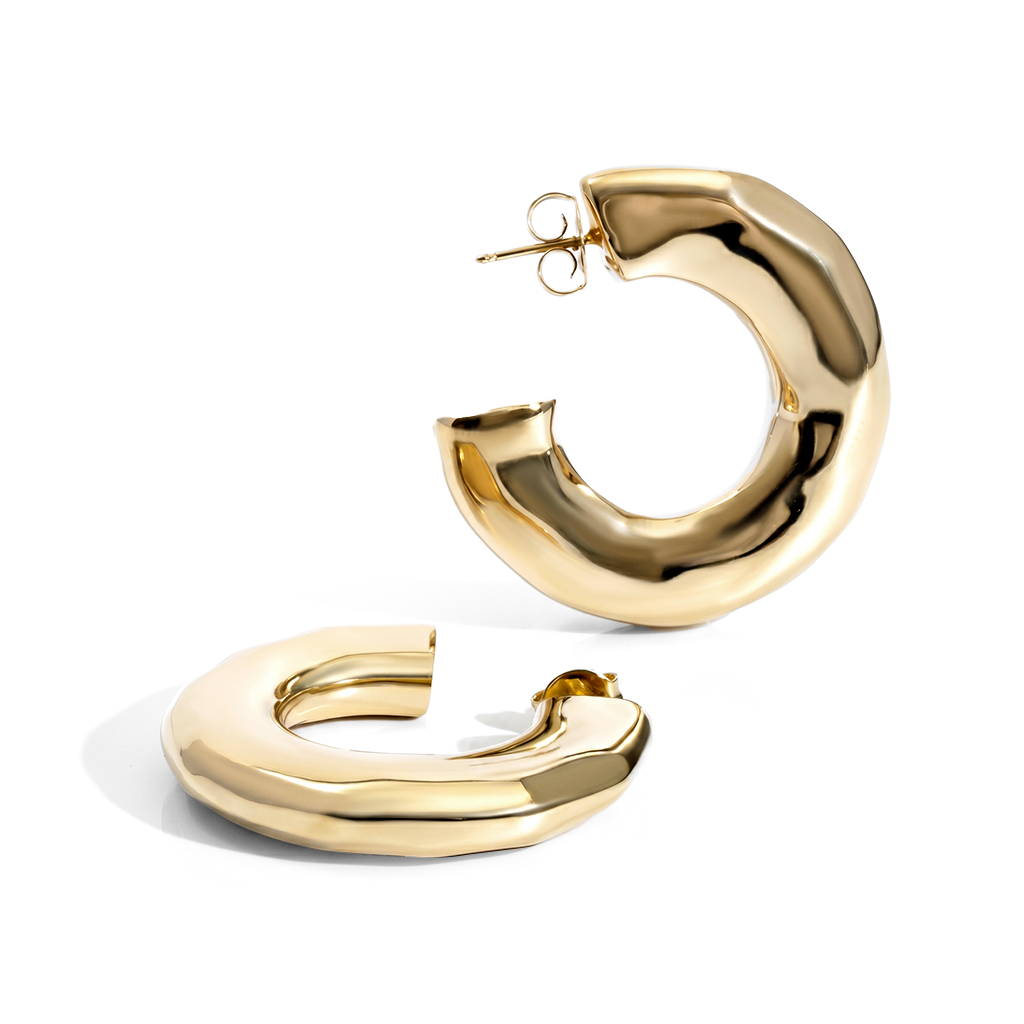 Emma Hammered Open Hoops