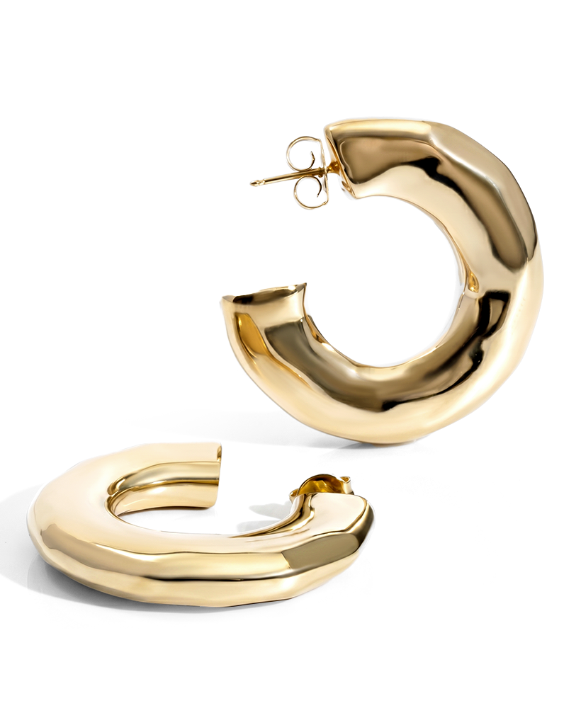 Emma Hammered Open Hoops