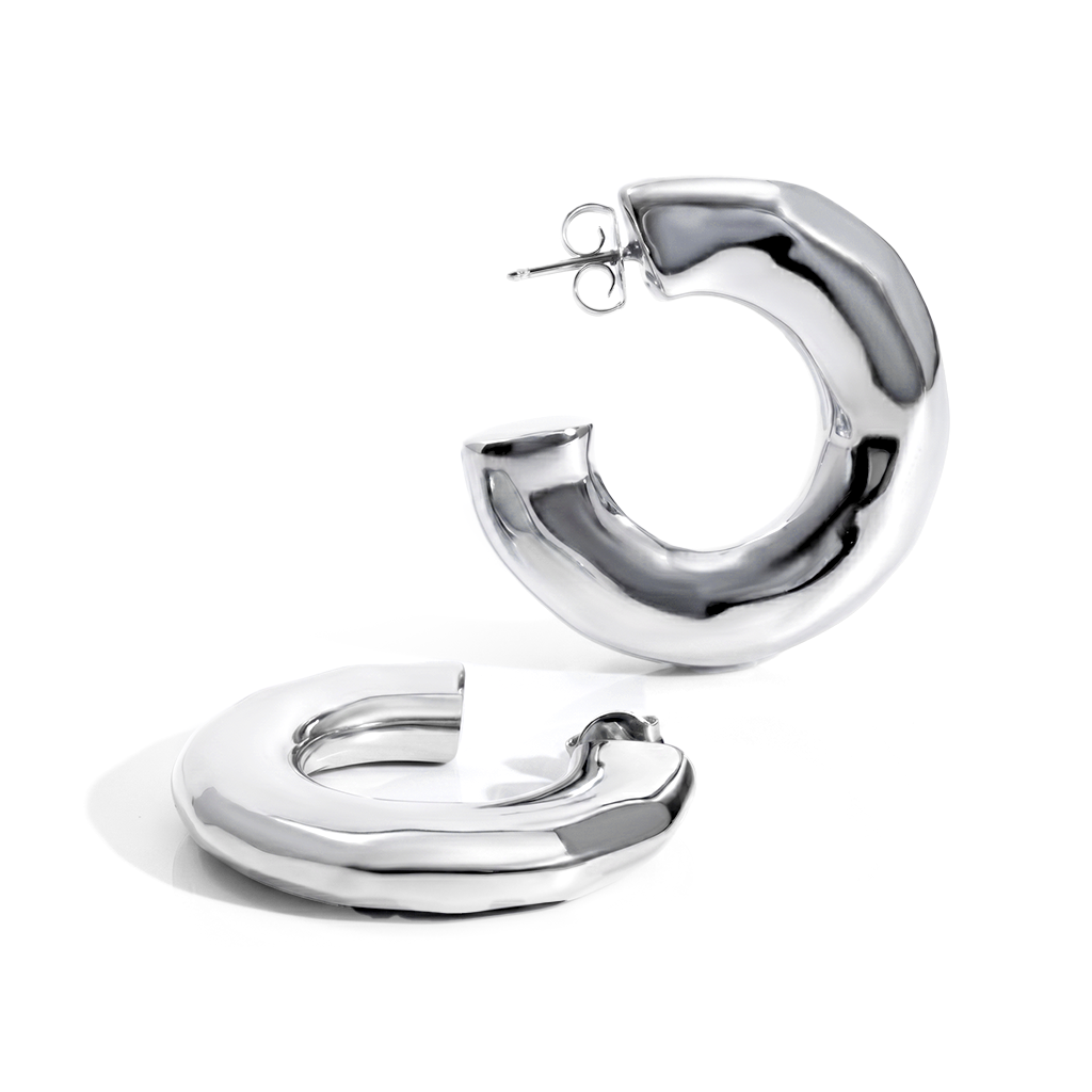 Emma Hammered Open Hoops