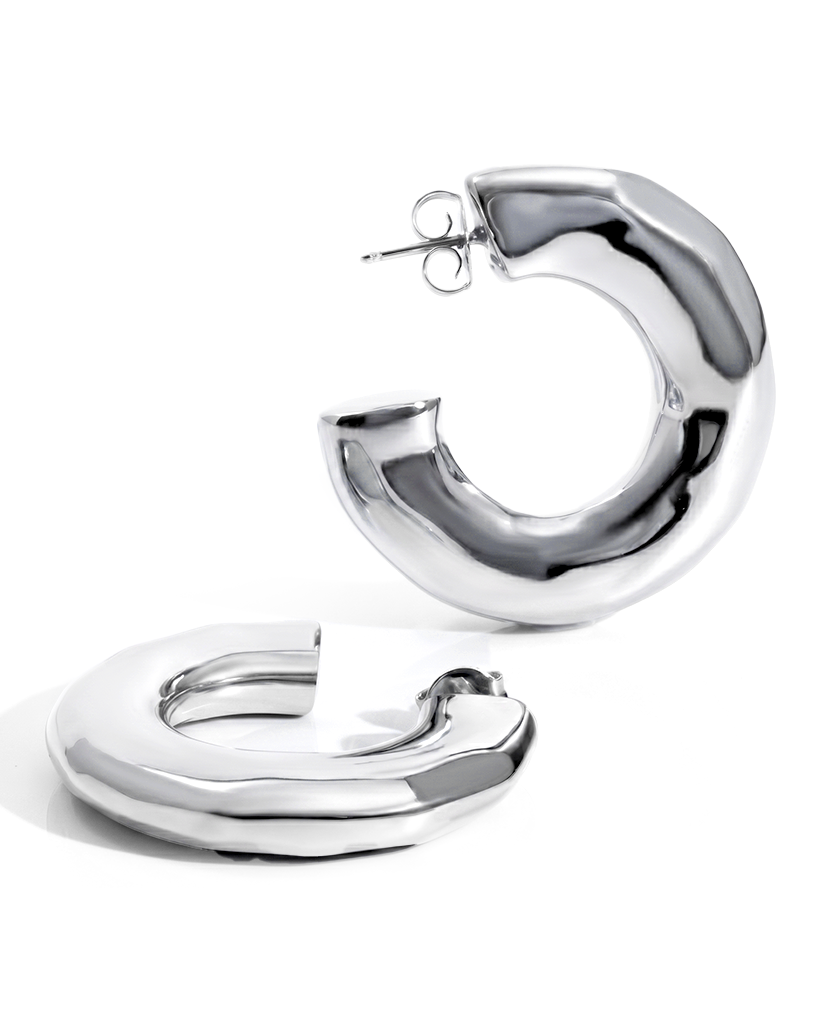 Emma Hammered Open Hoops