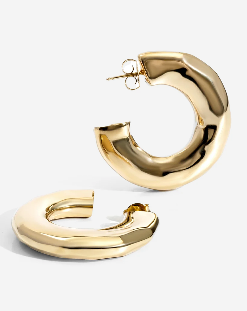Emma Hammered Open Hoops