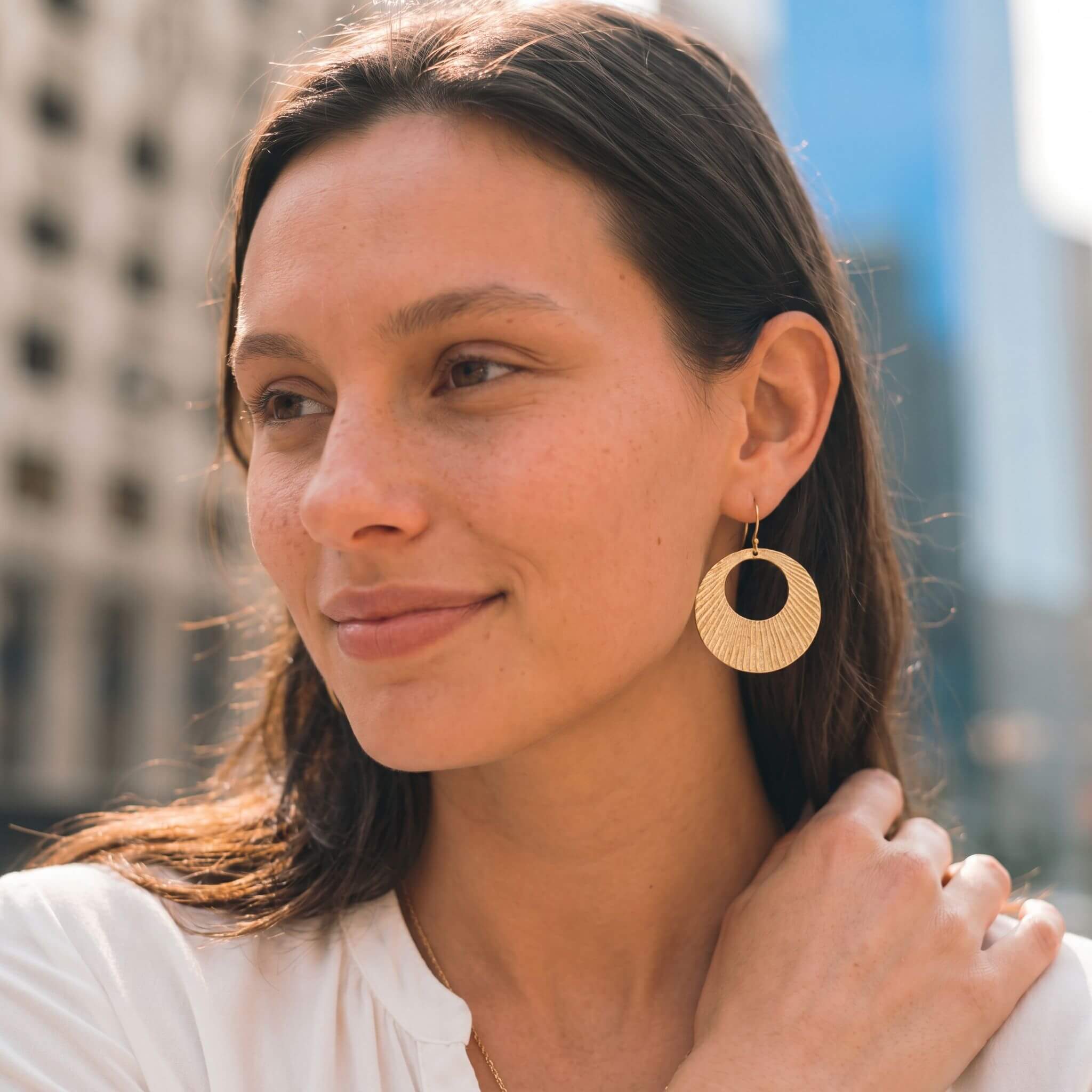 Mali Circle Hoop Brass Earrings for Women