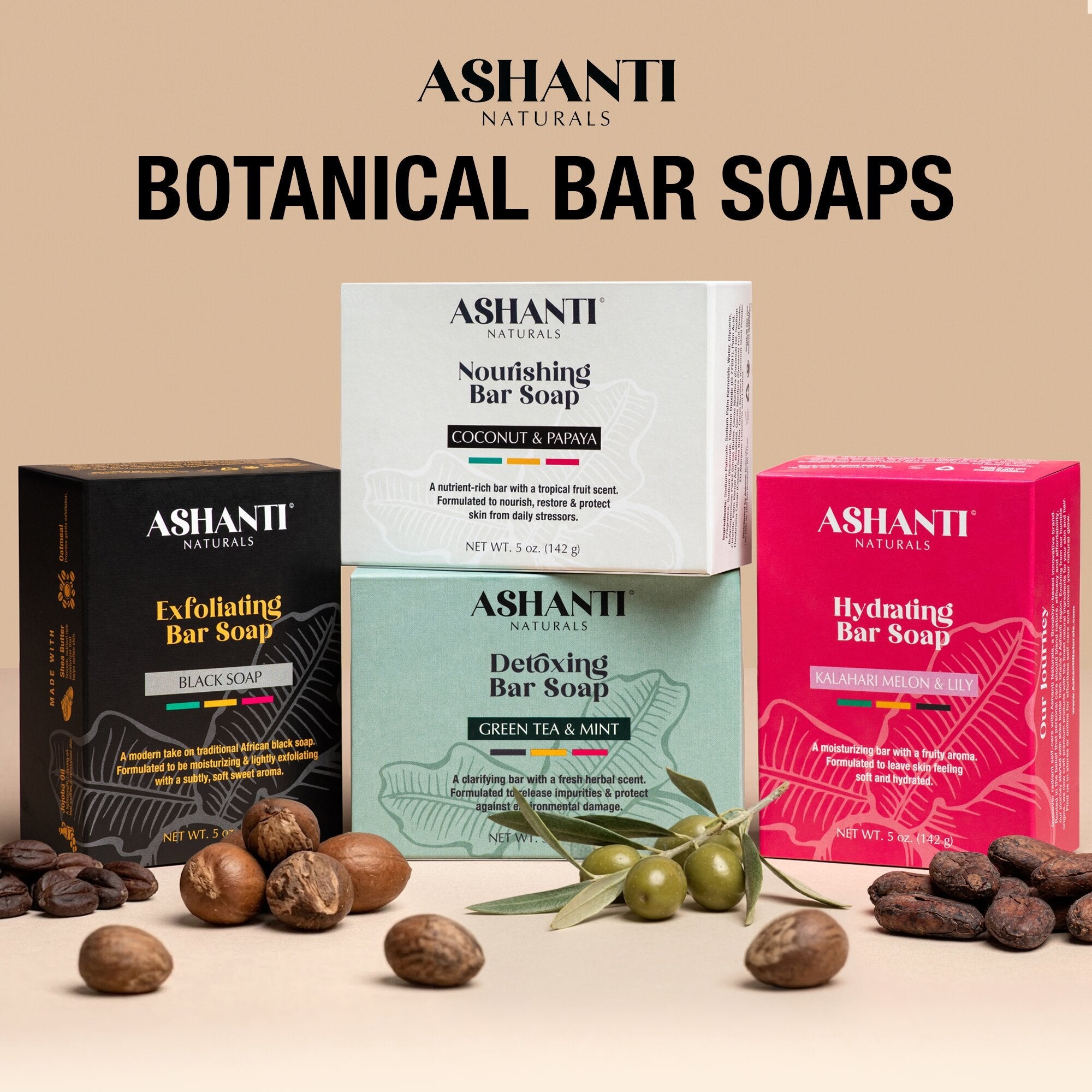ASHANTI NATURALS Exfoliating Black Soap Bar