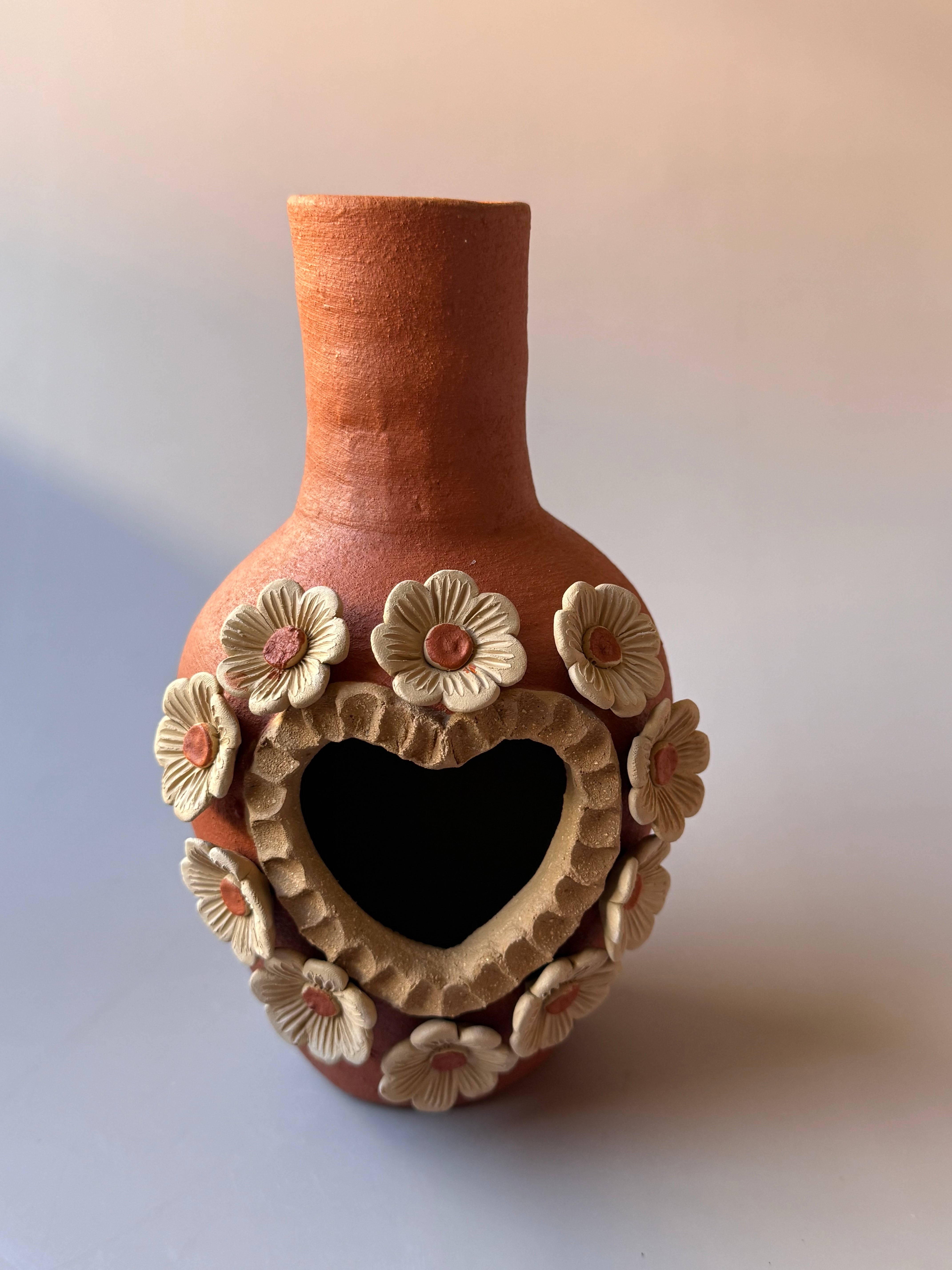 Oaxaca Pottery Mini Chimney - Barro Bordado Mini Chimenea