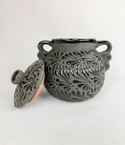 Black Talavera Style Clay Pot Not for Cooking - Olla Bombonera Engobe