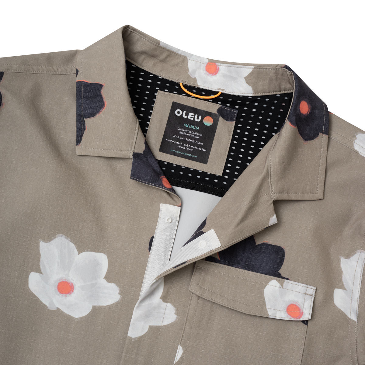 OLEU UV QUICK-DRY BOARDSHIRT - FLOATERS DARK SAND