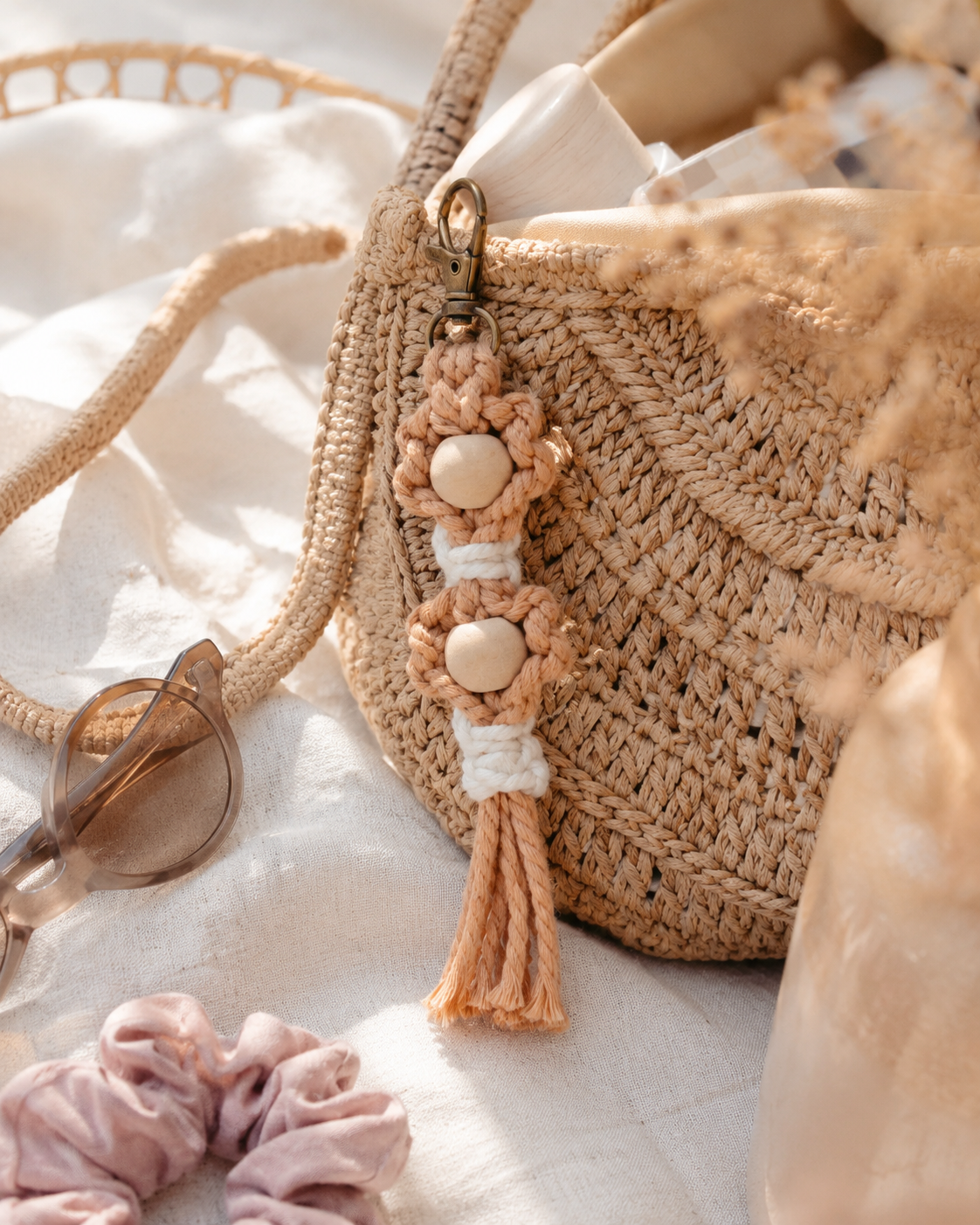 Flora Macrame Keychain