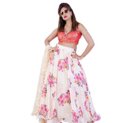 Lehenga choli set in Floral print