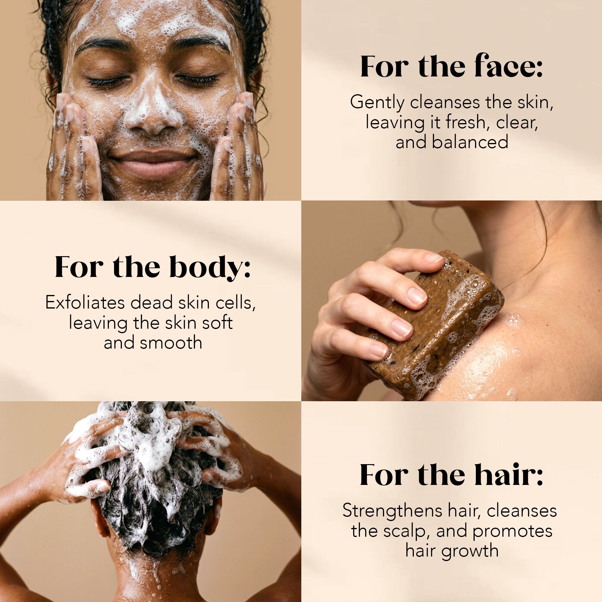 ASHANTI NATURALS 100% African Black Soap - Fragrance Free