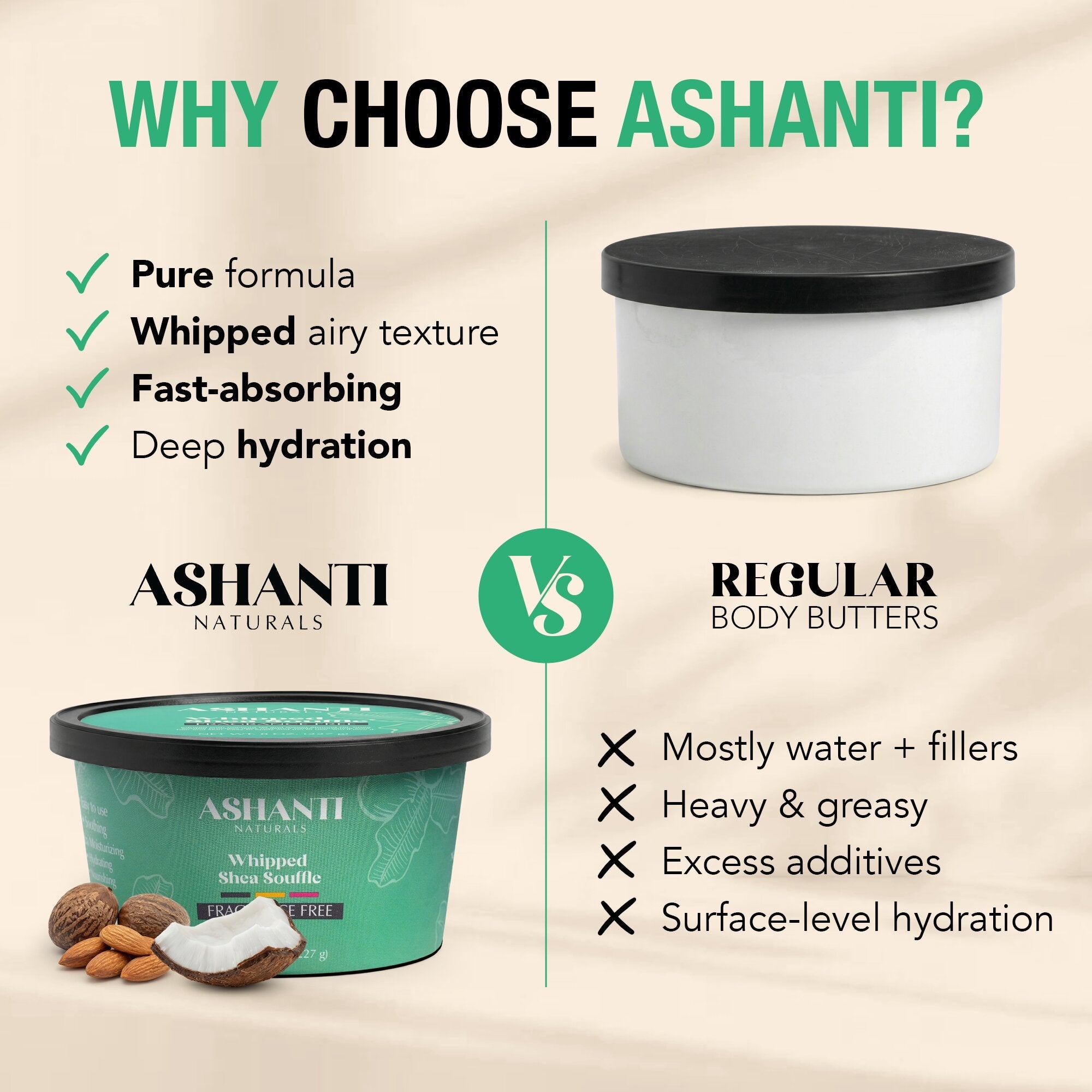 ASHANTI NATURALS Shea Souffle Fragrance Free