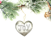 Rustic Natural Joy Heart Ornament