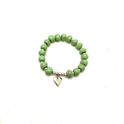 Heart Charm Bracelet- Mint Green