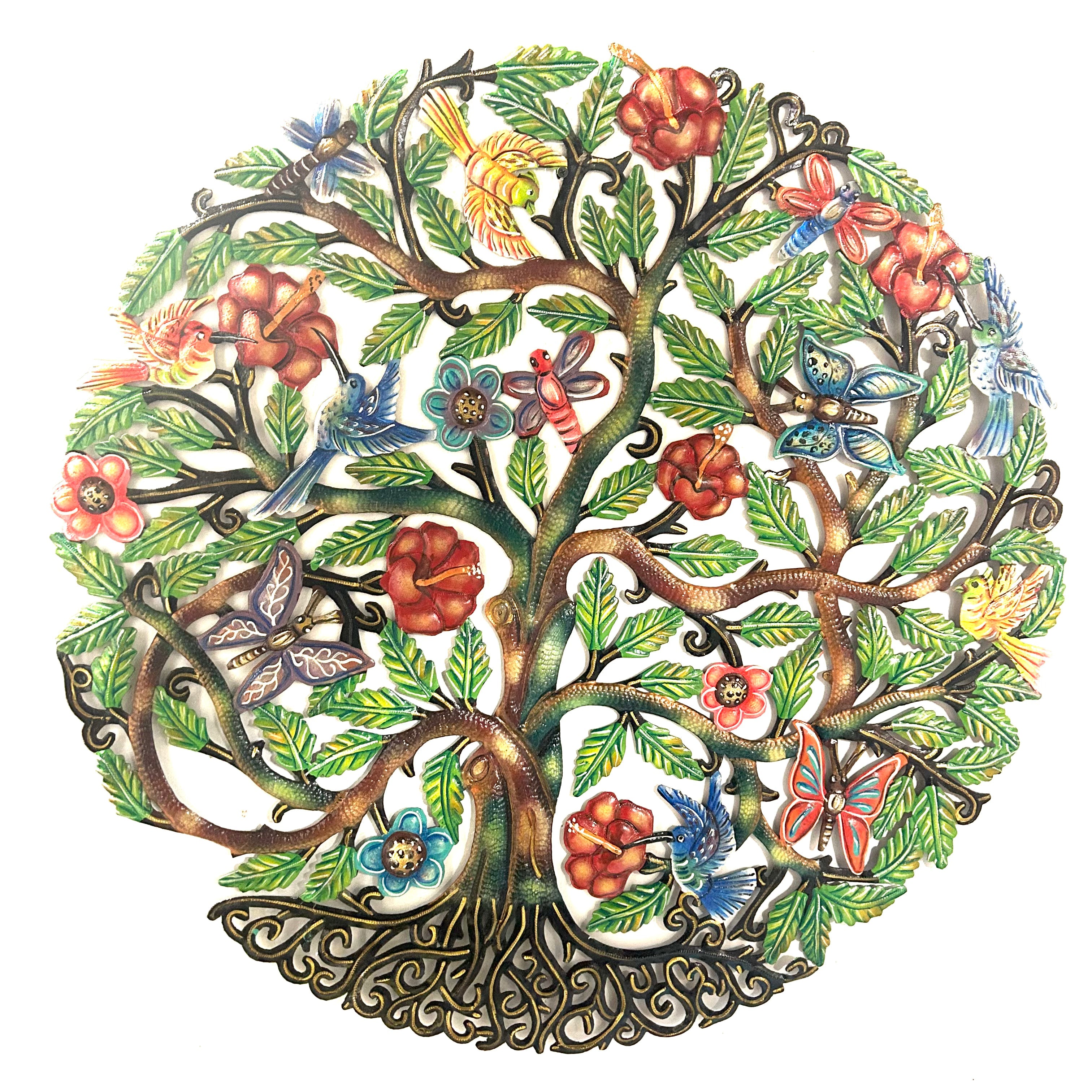 Jumbo Green Tree Of Life - Birds And Flowers