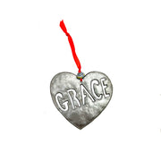 Rustic Natural Grace Heart Ornament