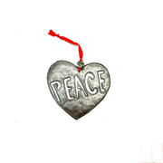 Rustic Natural Peace Heart Ornament