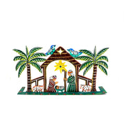 Painted Standing Nativity with Palms