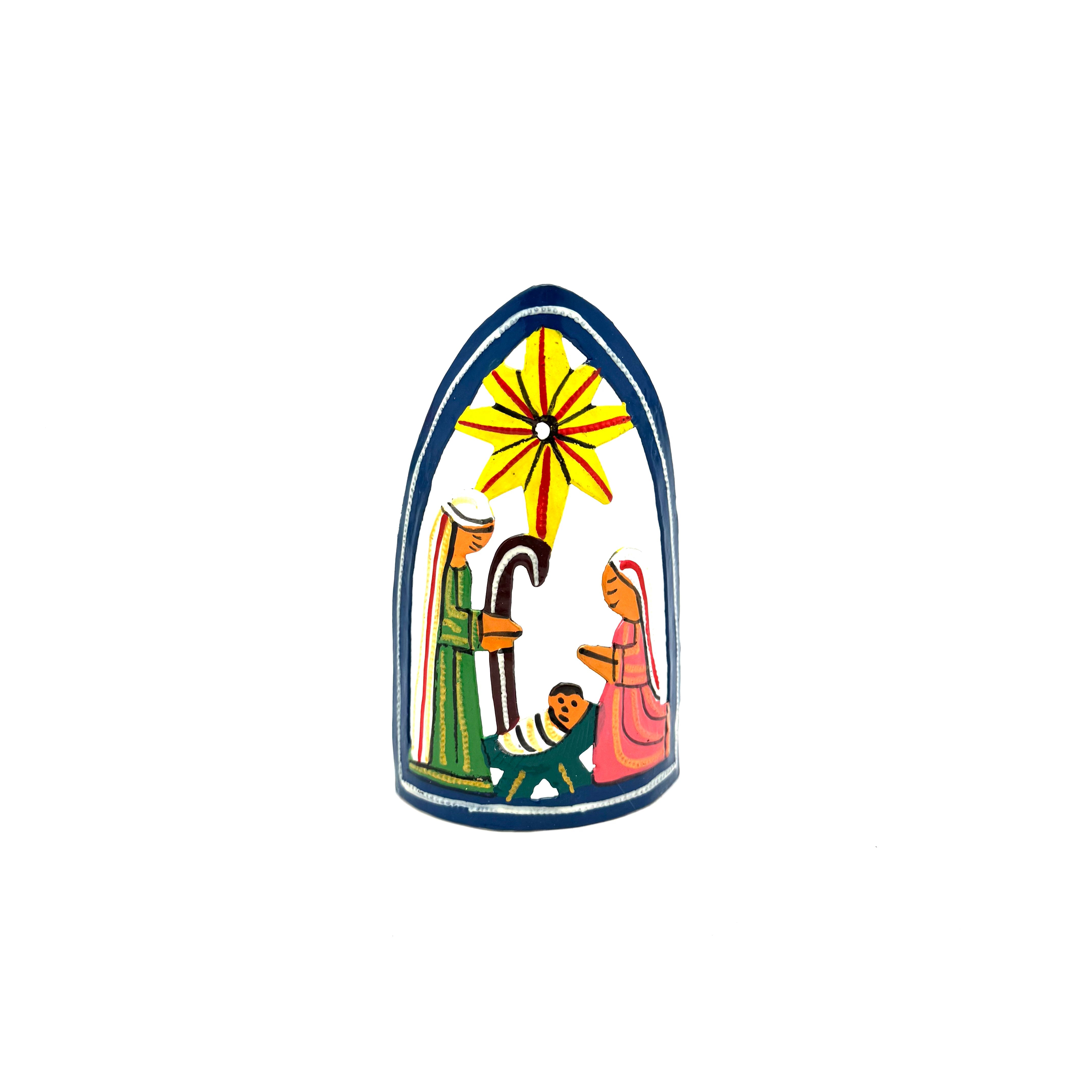 Pointed Standing Nativity- Dark Blue
