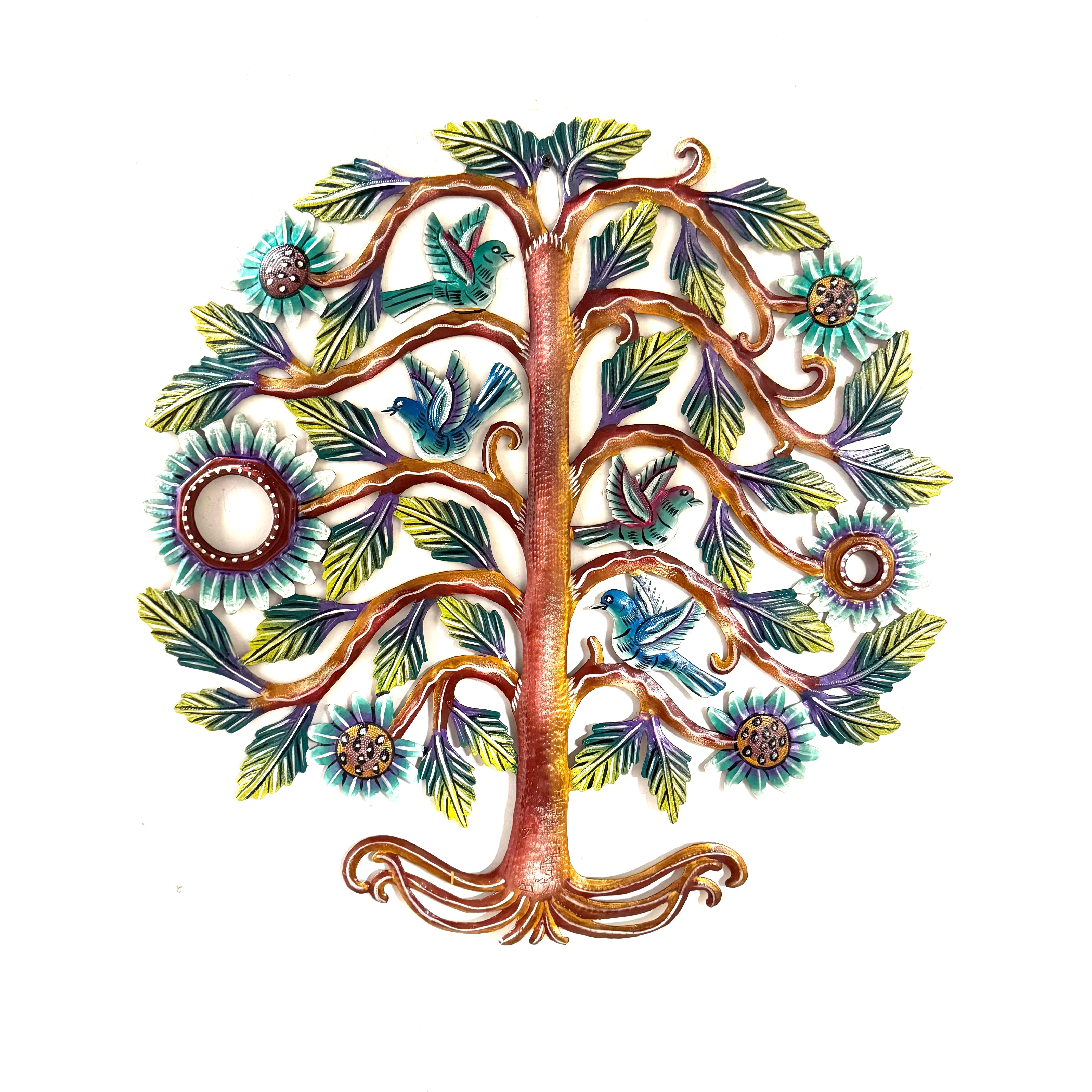 Tree and Birds Oil Drum Top