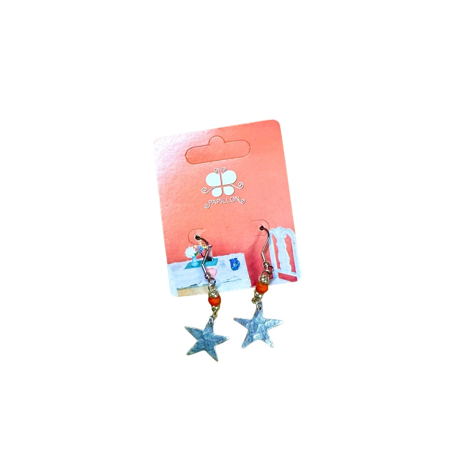Little Star Earring- Orange Bead