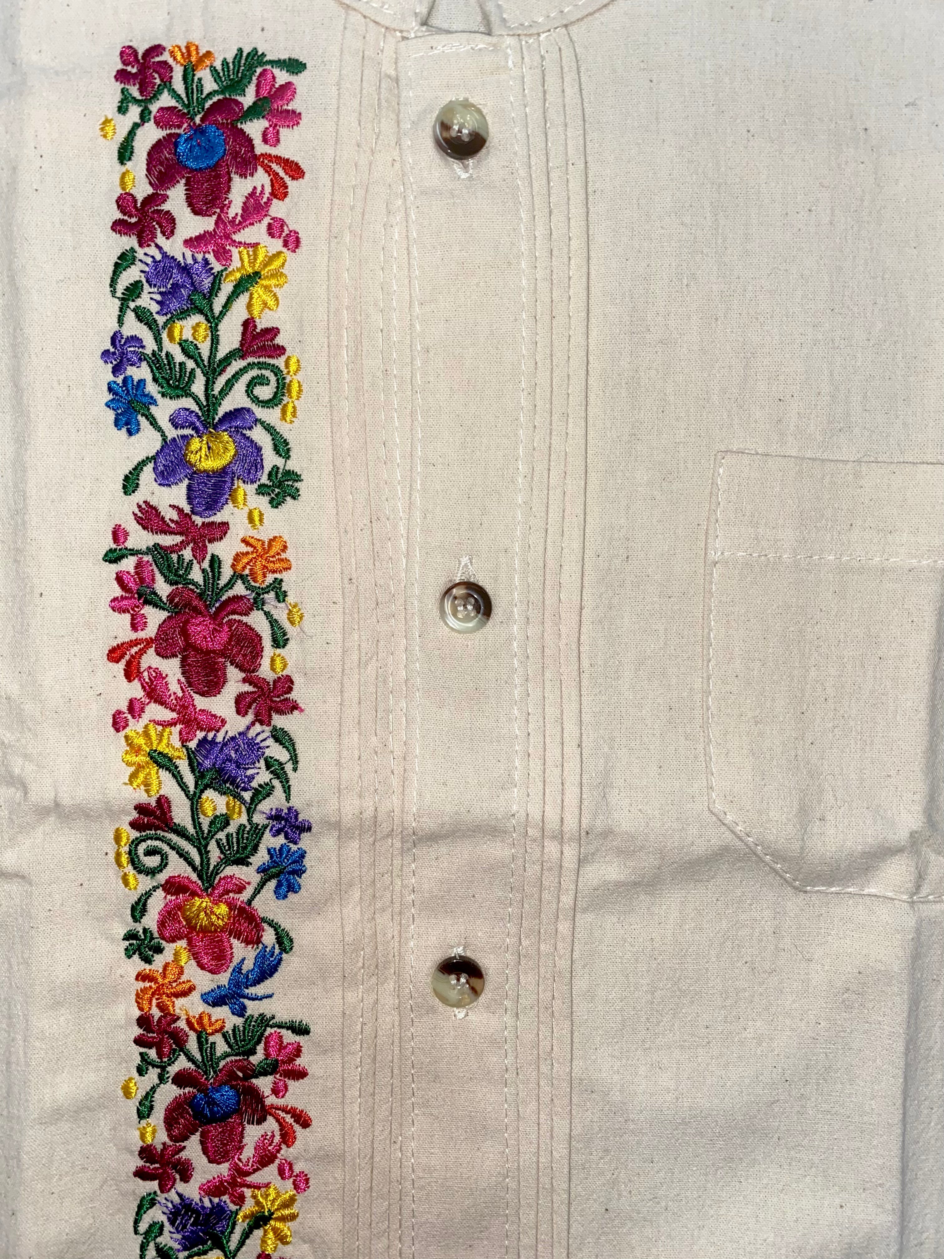 Mexican Boys Cream Guayabera Cancun