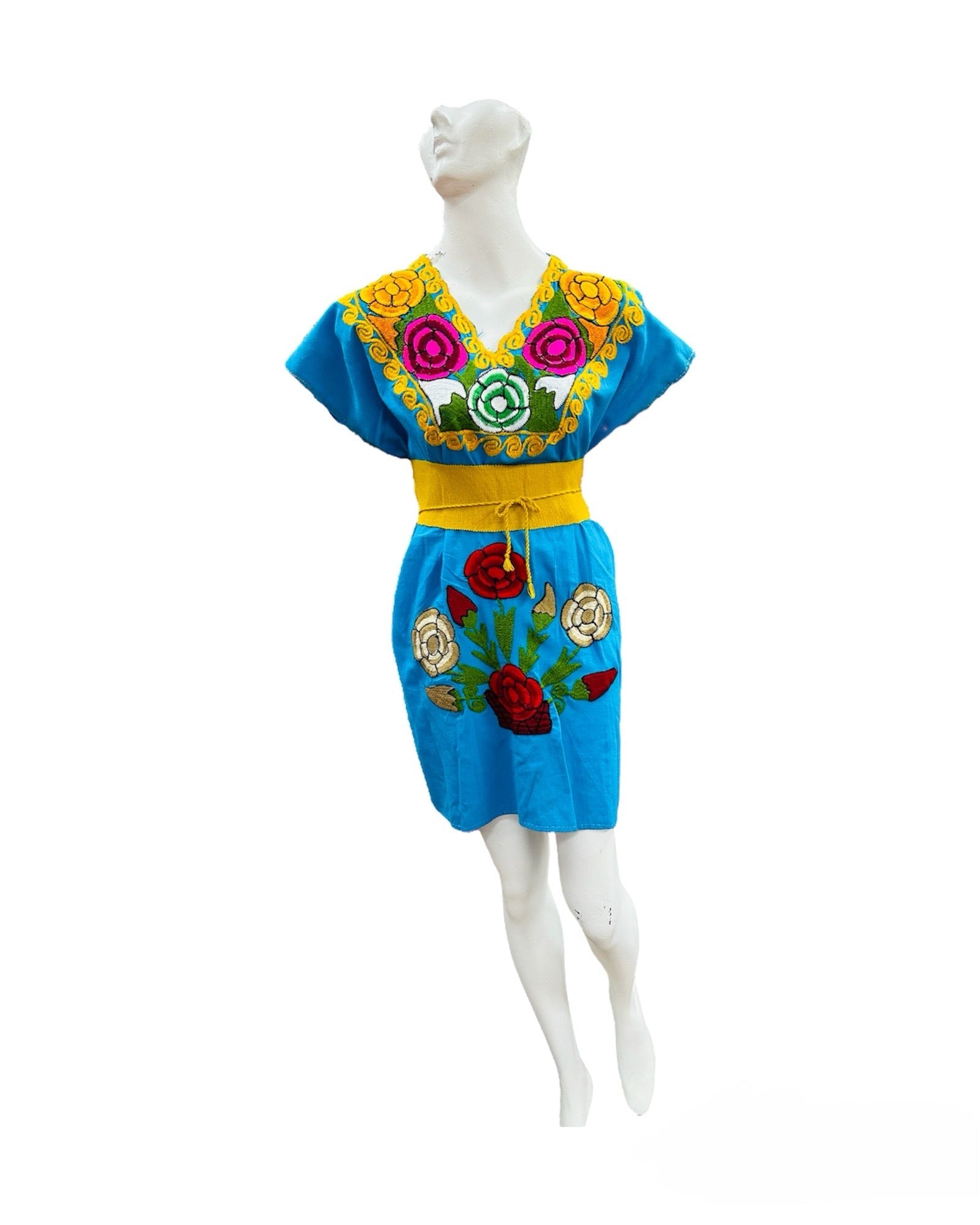Zina Turquoise Mini Dress