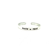 Inspirational Aluminum Cuff- Faith > Fear