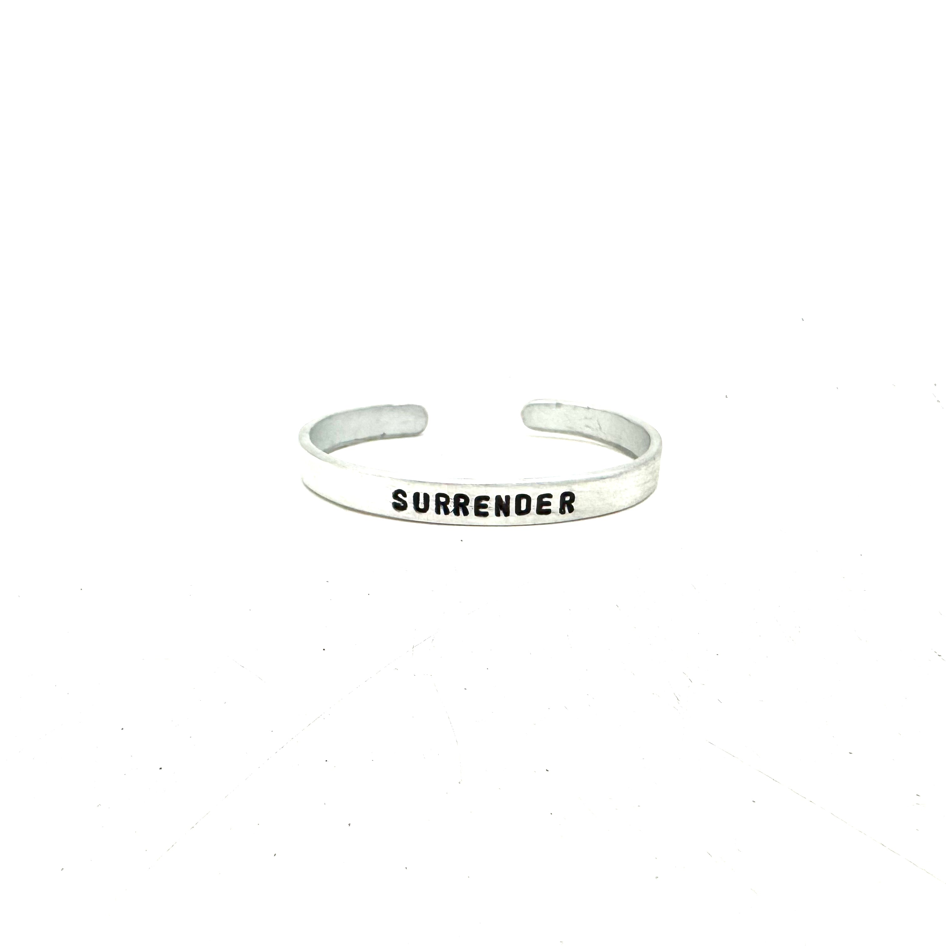 Inspirational Aluminum Cuff- Surrender