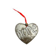 Rustic Natural Hope Heart Ornament