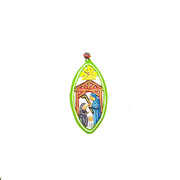 Tall Oval Nativity Ornament- Green