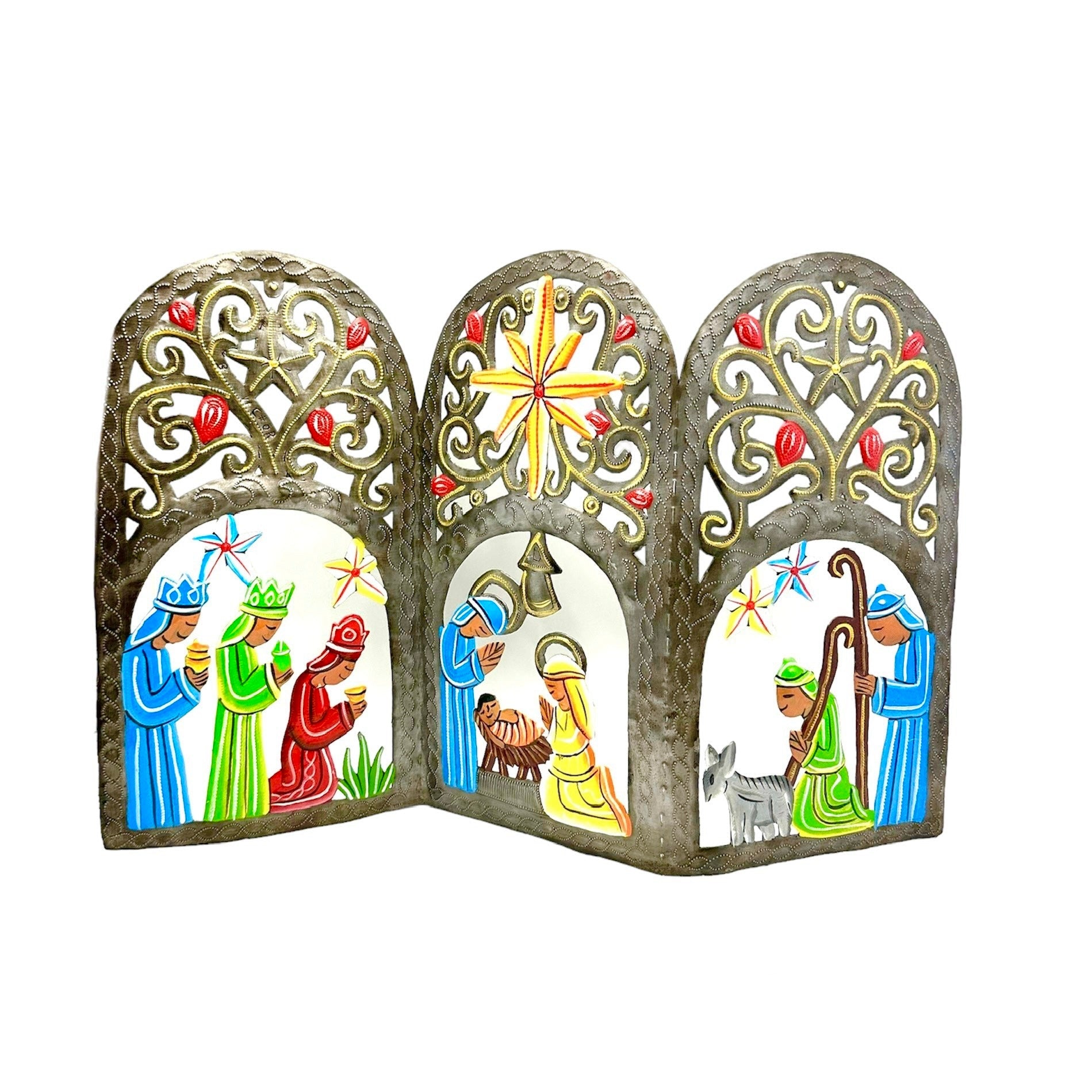 Folded Large Painted Nativity
